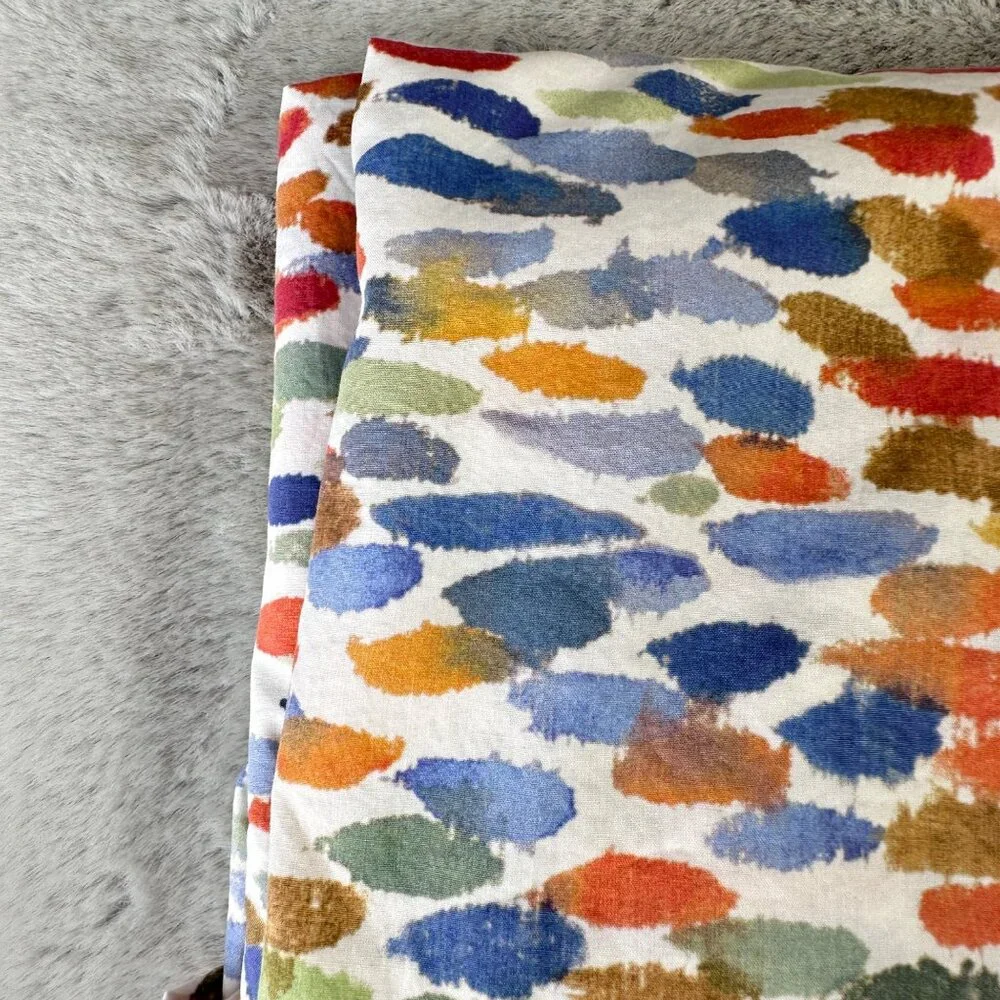 Pottery‎ Barn Duvet Cover Anabel King Watercolor Dot Organic Percale Bedding